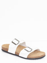 Load image into Gallery viewer, ANTHONY WHITE BUCKLE STRAP SLIP ON SANDALS
