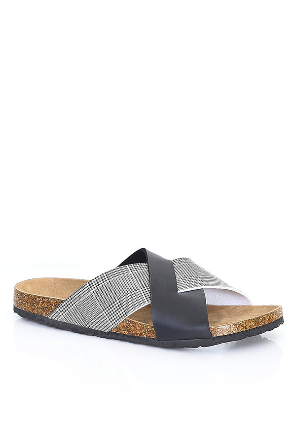 MENS CORK SOLE CROSS STRAP SANDAL