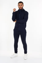 Load image into Gallery viewer, NAVY HIGH NECK ZIP SWEAT AND JOGGER TRACKSUIT
