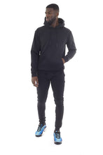 Load image into Gallery viewer, BLACK OVERHEAD HOODIE AND SKINNY JOGGERS TRACKSUIT
